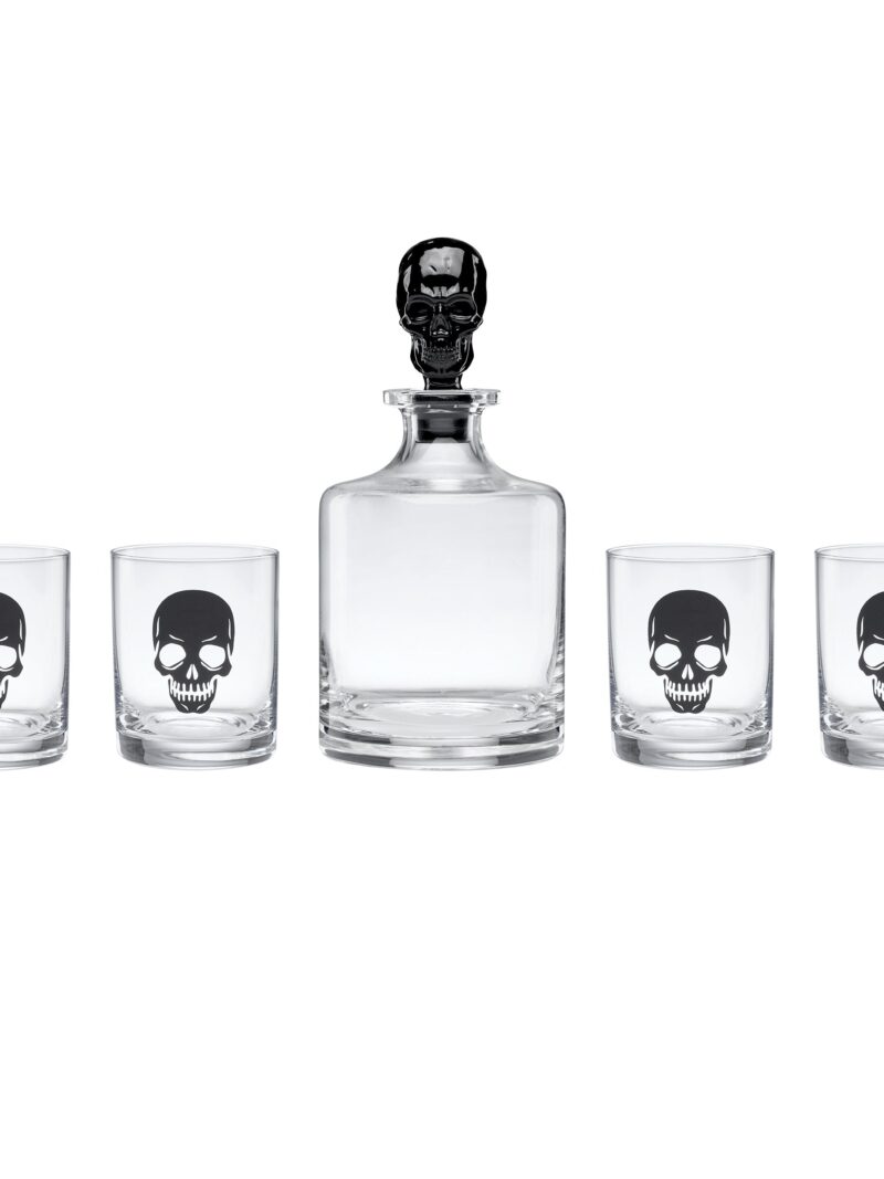 Vintro Halloween 5-Piece Skeleton Whiskey Set